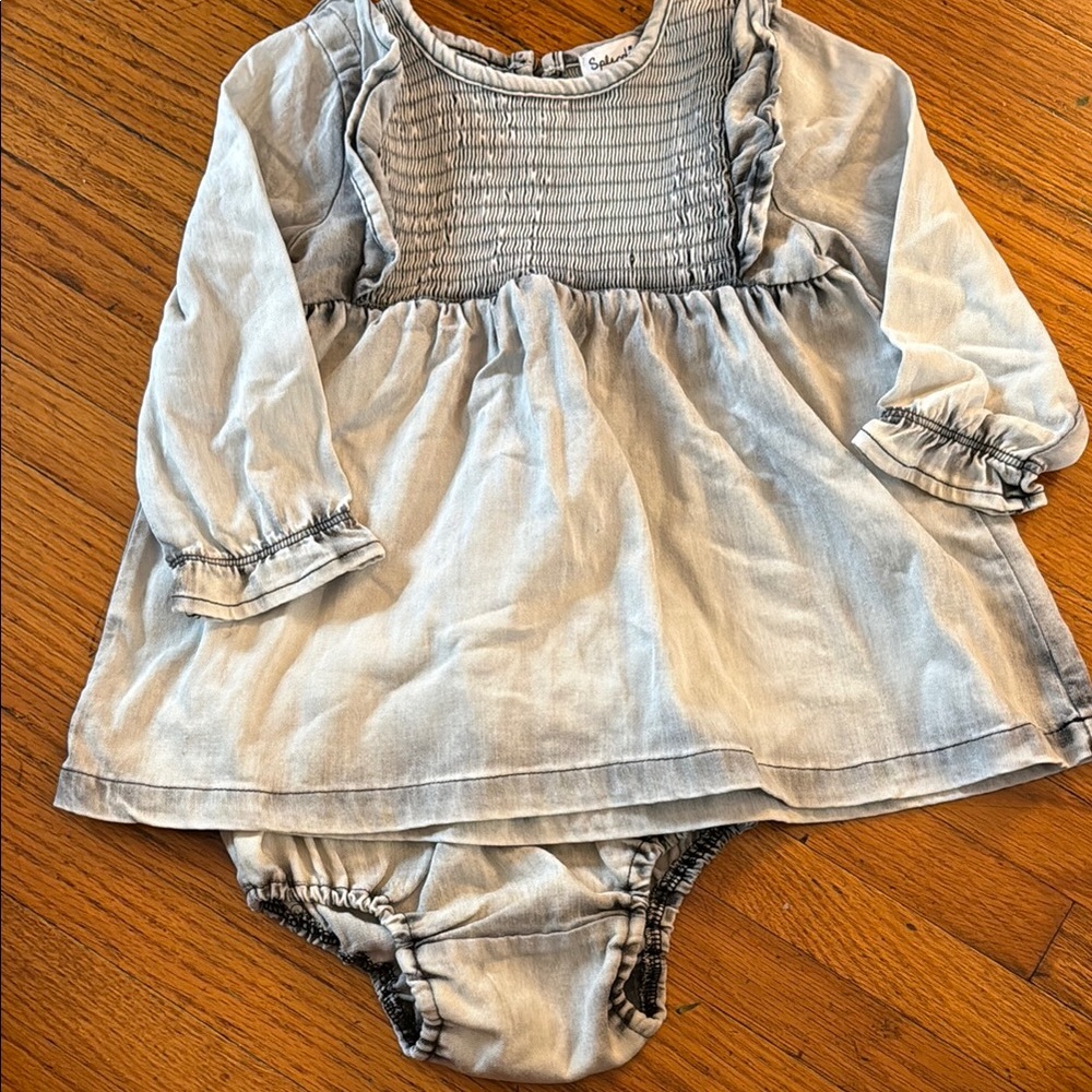 Splendid Gray Denim Dress with Bloomers